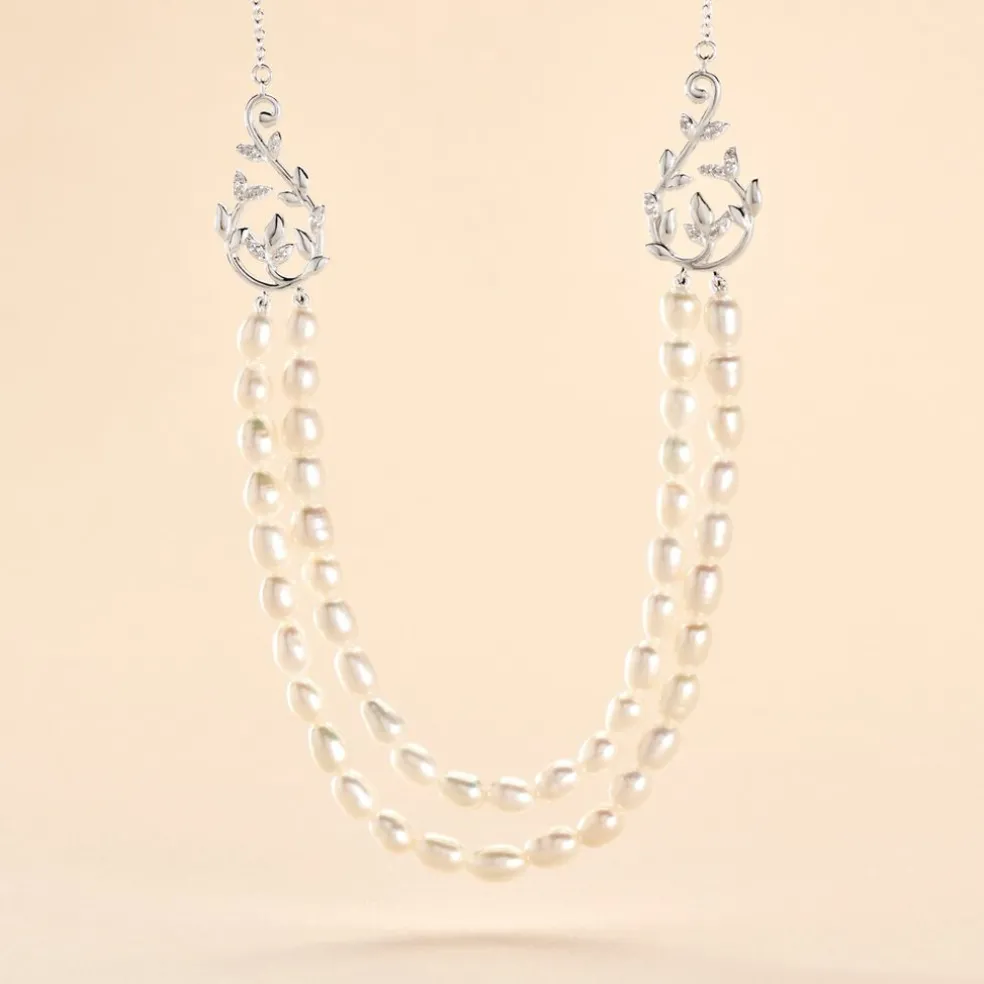 Collier Pygmalion Argent Blanc Oxyde De Zirconium Perle De Culture