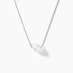 Collier Rada Maille Venitienne Argent Blanc Perle De Culture