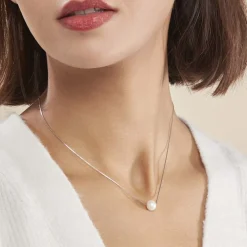 Collier Rada Maille Venitienne Argent Blanc Perle De Culture