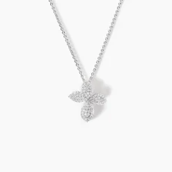 Collier Radiant Bloom Argent Blanc Oxyde