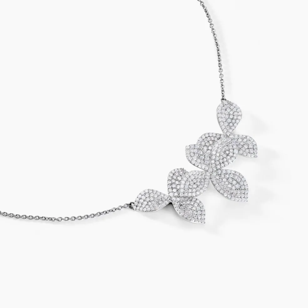 Collier Radiant Bloom Argent Blanc Oxyde