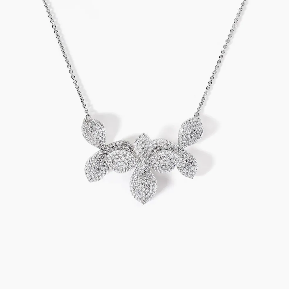 Collier Radiant Bloom Argent Blanc Oxyde