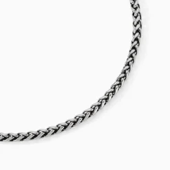 Collier Raph Maille Palmier Acier Gris