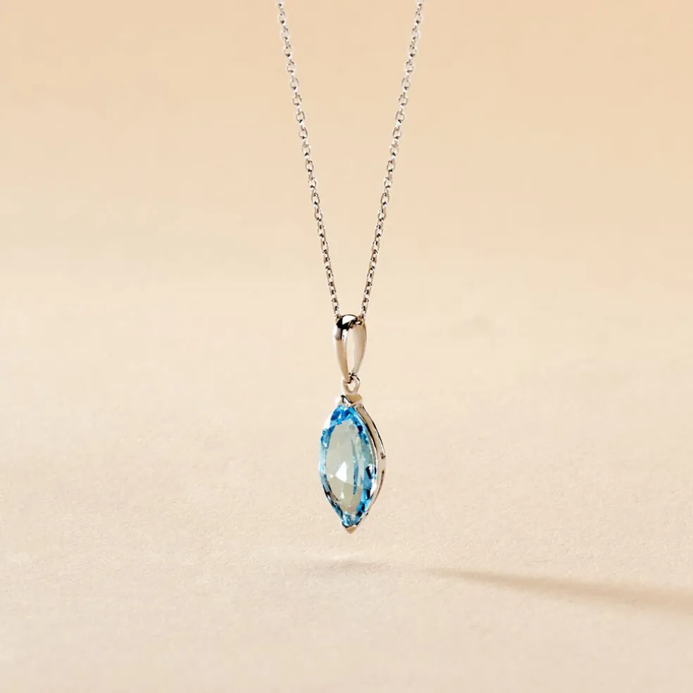 Collier Raquel Or Blanc Topaze