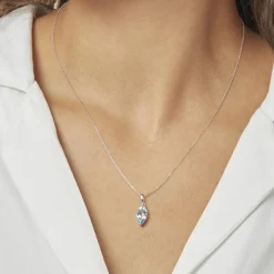 Collier Raquel Or Blanc Topaze