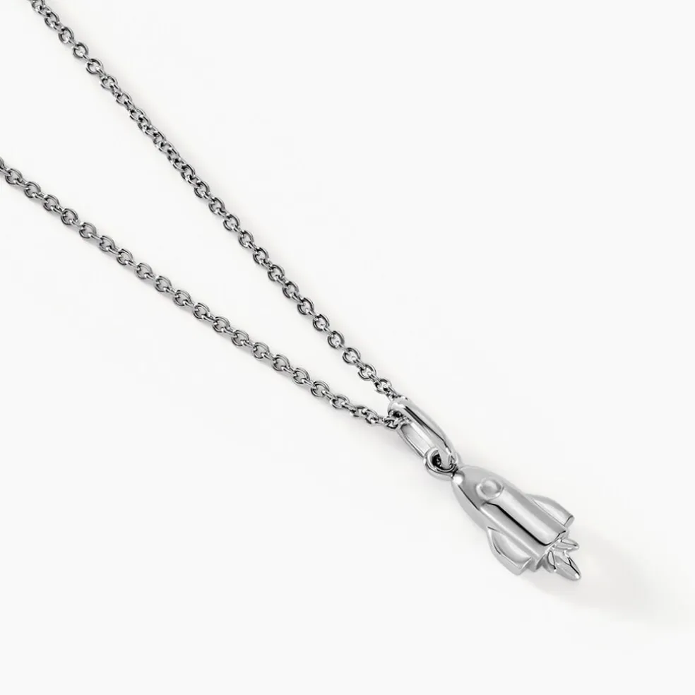 Collier Raven Argent Blanc