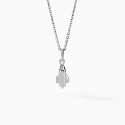Collier Raven Argent Blanc
