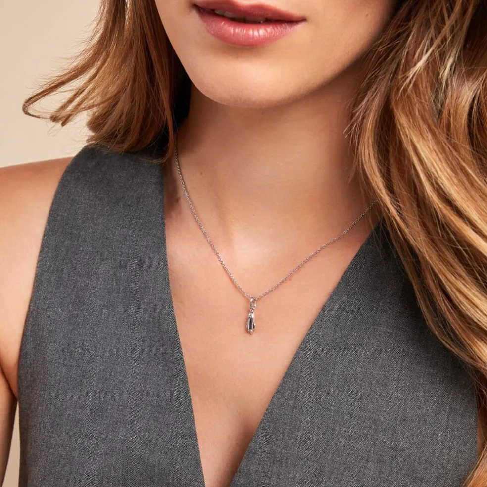 Collier Raven Argent Blanc