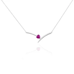 Collier Renaldine Or Blanc Rubis