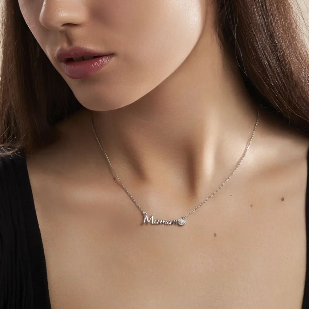 Collier Rera Argent Blanc Oxyde De Zirconium