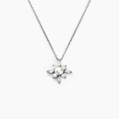 Collier Rhoda Argent Blanc Perle De Culture Oxyde De Zirconium