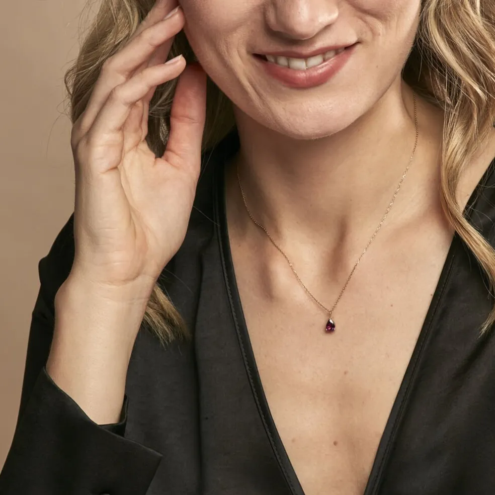 Collier Rhodolite Fever Or Jaune Rhodolite