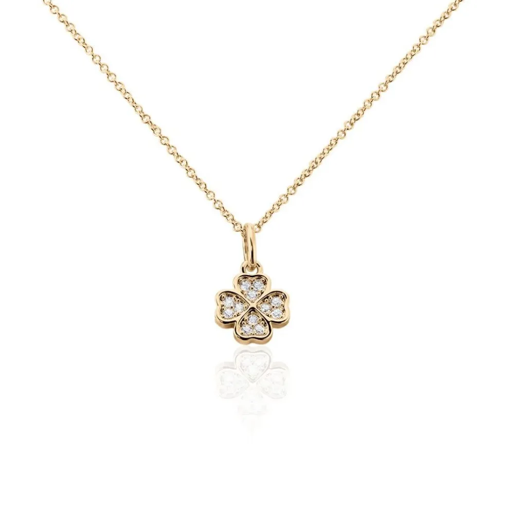 Collier Rhosyn Plaqué Or Jaune Oxyde De Zirconium