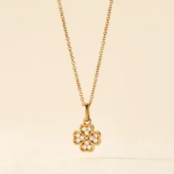 Collier Rhosyn Plaqué Or Jaune Oxyde De Zirconium
