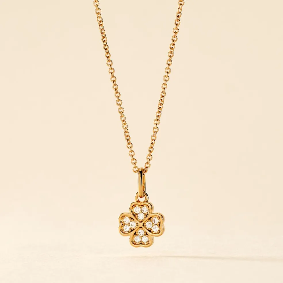 Collier Rhosyn Plaqué Or Jaune Oxyde De Zirconium