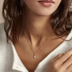 Collier Rhosyn Plaqué Or Jaune Oxyde De Zirconium