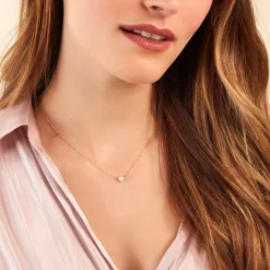 Collier Riitta Or Jaune Perle De Culture Oxyde De Zirconium