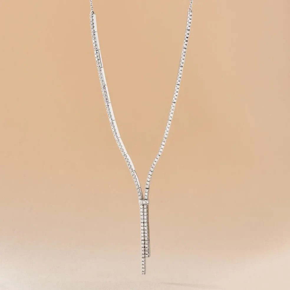 Collier River Or Blanc Diamant