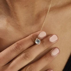 Collier Rosaline Or Jaune Topaze Et Oxyde De Zirconium