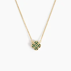 Collier Rosalite Or Jaune Malachite