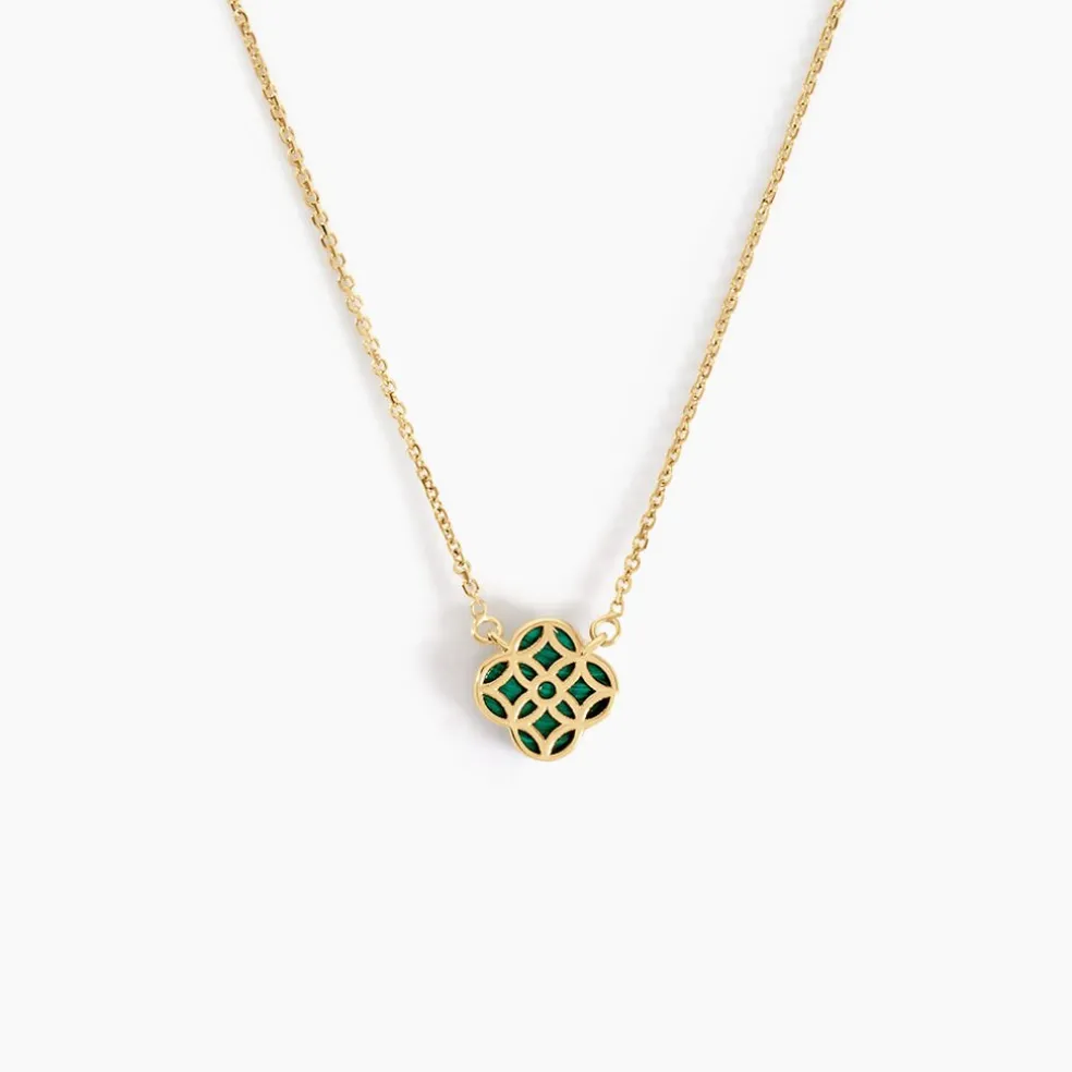Collier Rosalite Or Jaune Malachite