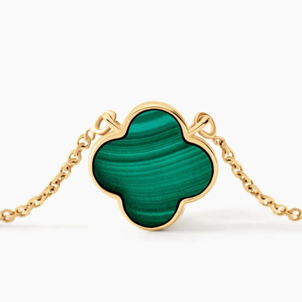 Collier Rosalite Or Jaune Malachite