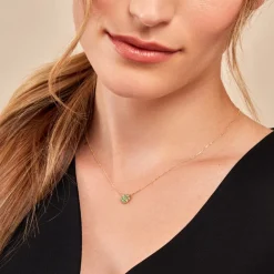 Collier Rosalite Or Jaune Malachite