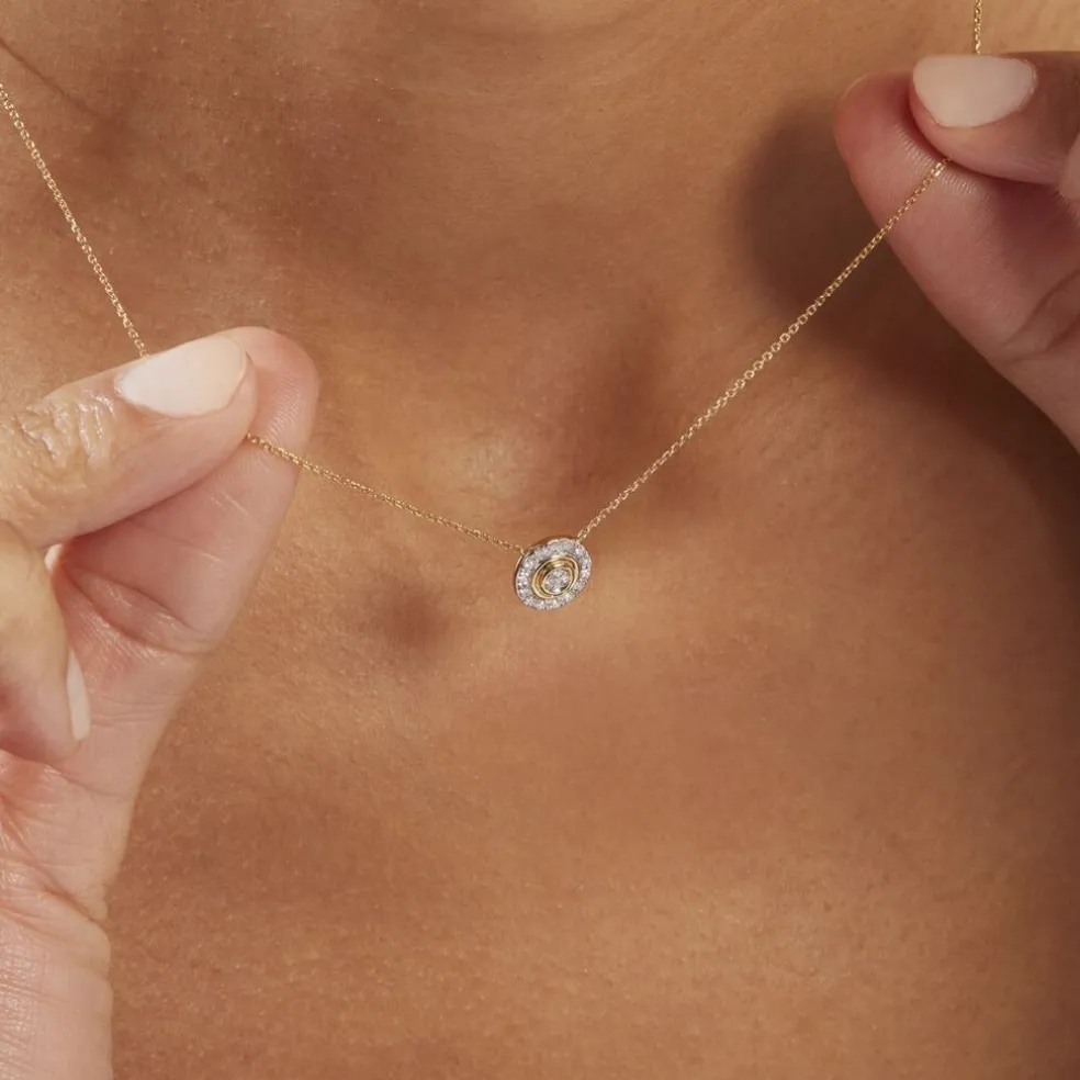 Collier Rosangela Or Bicolore Diamant Blanc