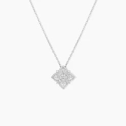 Collier Rosée Or Blanc Diamant