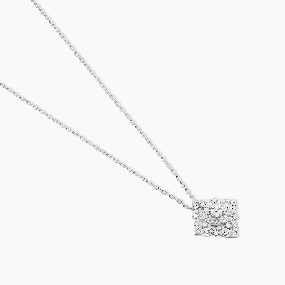 Collier Rosée Or Blanc Diamant