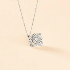 Collier Rosée Or Blanc Diamant