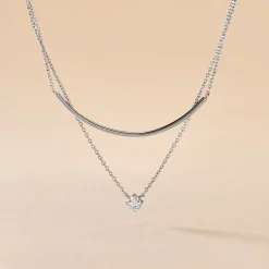 Collier Ruth Argent Blanc Oxyde De Zirconium