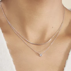 Collier Ruth Argent Blanc Oxyde De Zirconium