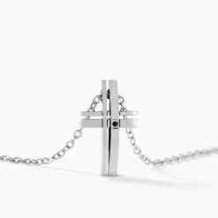 Collier Ruya Acier Blanc Oxyde De Zirconium