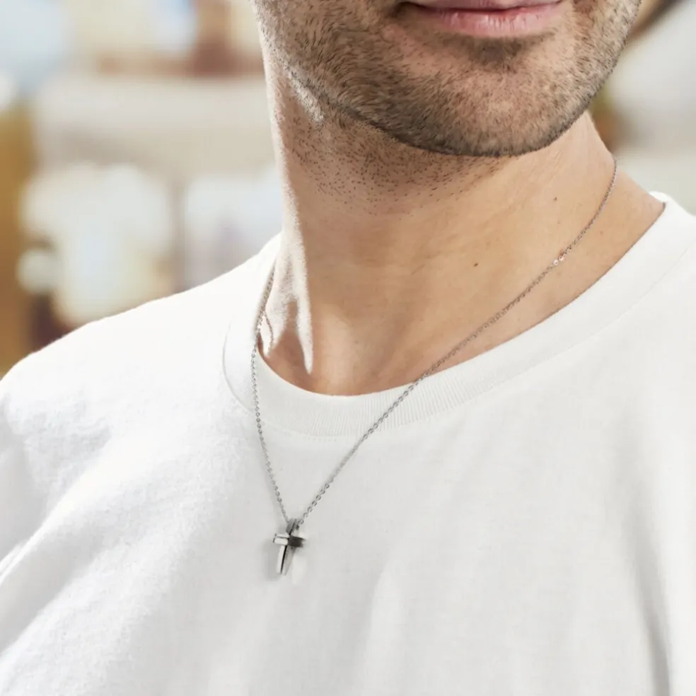 Collier Ruya Acier Blanc Oxyde De Zirconium