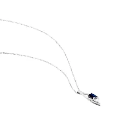 Collier Sagesse Or Blanc Saphir Et Diamant