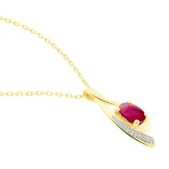 Collier Sagesse Or Jaune Rubis Et Diamant