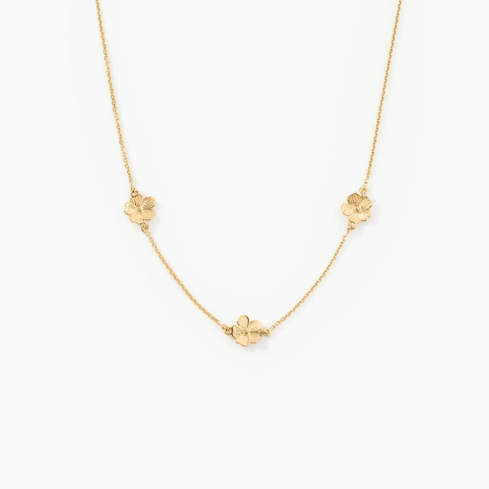 Collier Sakura Love Or Jaune Oxyde De Zirconium