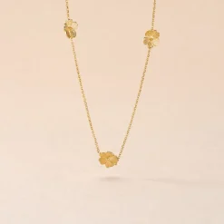 Collier Sakura Love Or Jaune Oxyde De Zirconium