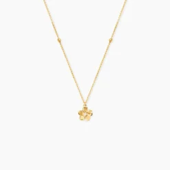 Collier Sakura Love Or Jaune Oxyde De Zirconium