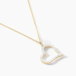 Collier Sallie Or Jaune Strass