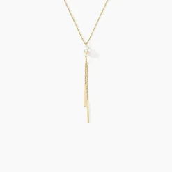 Collier Salman Or Jaune Perle De Culture