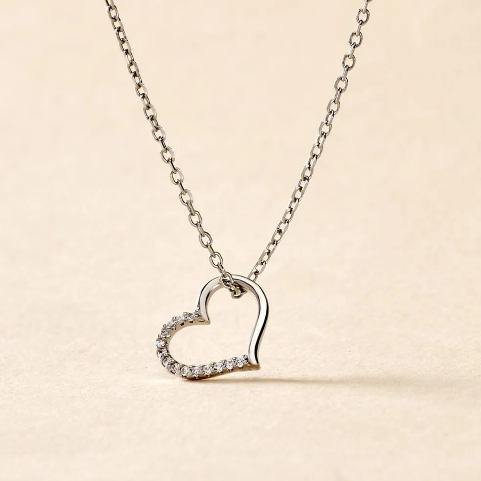 Collier Salona Argent Blanc Oxyde De Zirconium