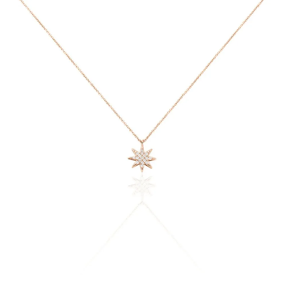 Collier Sarida Argent Rose Oxyde De Zirconium