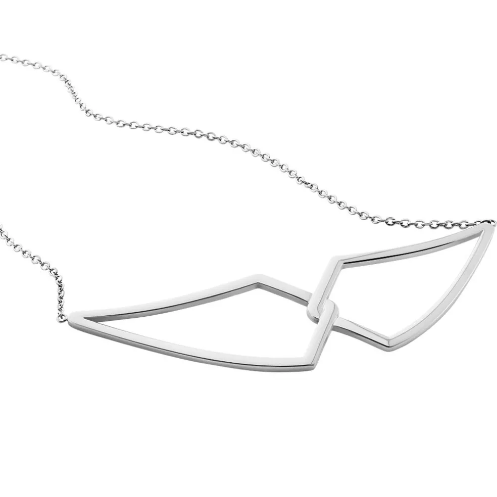 Collier Sautoir Adelind Acier Blanc
