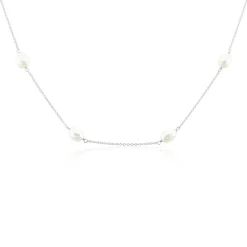 Collier Sautoir Argent Gaspar Perles De Culture 7-8mm 73cm