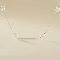 Collier Sautoir Argent Gaspar Perles De Culture 7-8mm 73cm