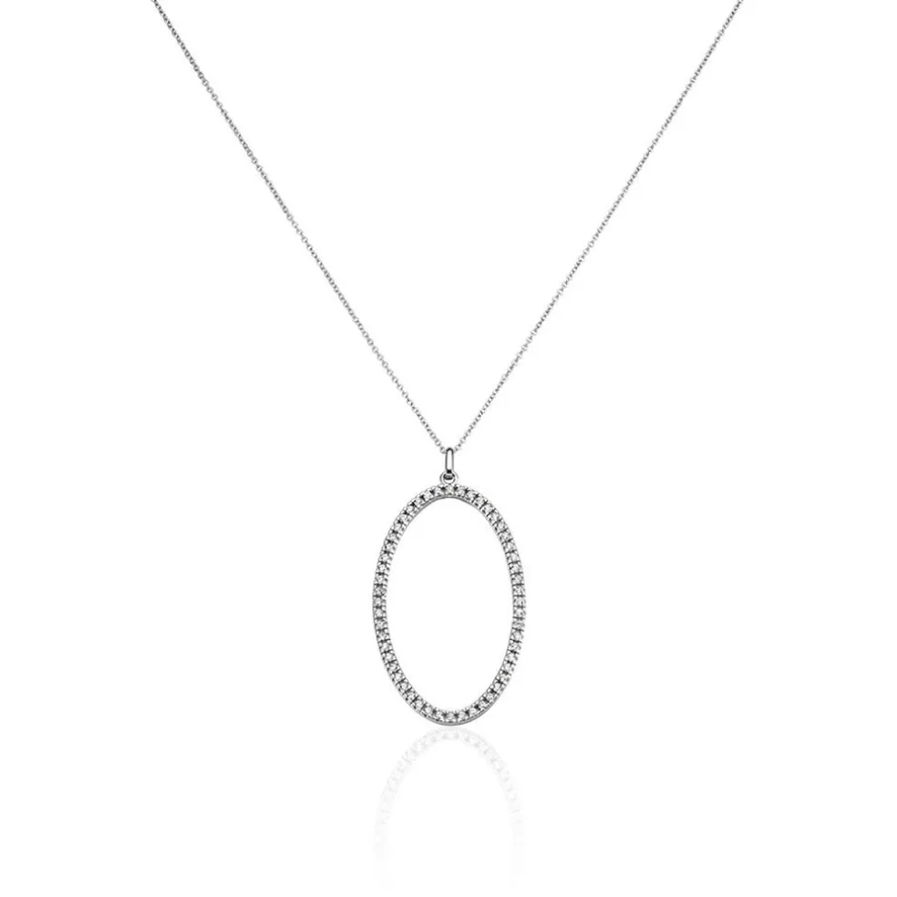 Collier Sautoir Argent Georgy Oxydes De Zirconium