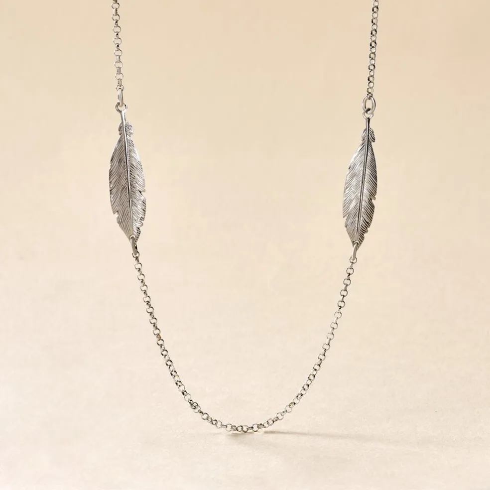 Collier Sautoir Euriell Argent Blanc