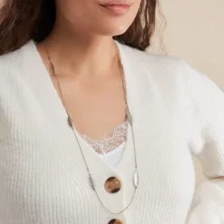 Collier Sautoir Euriell Argent Blanc